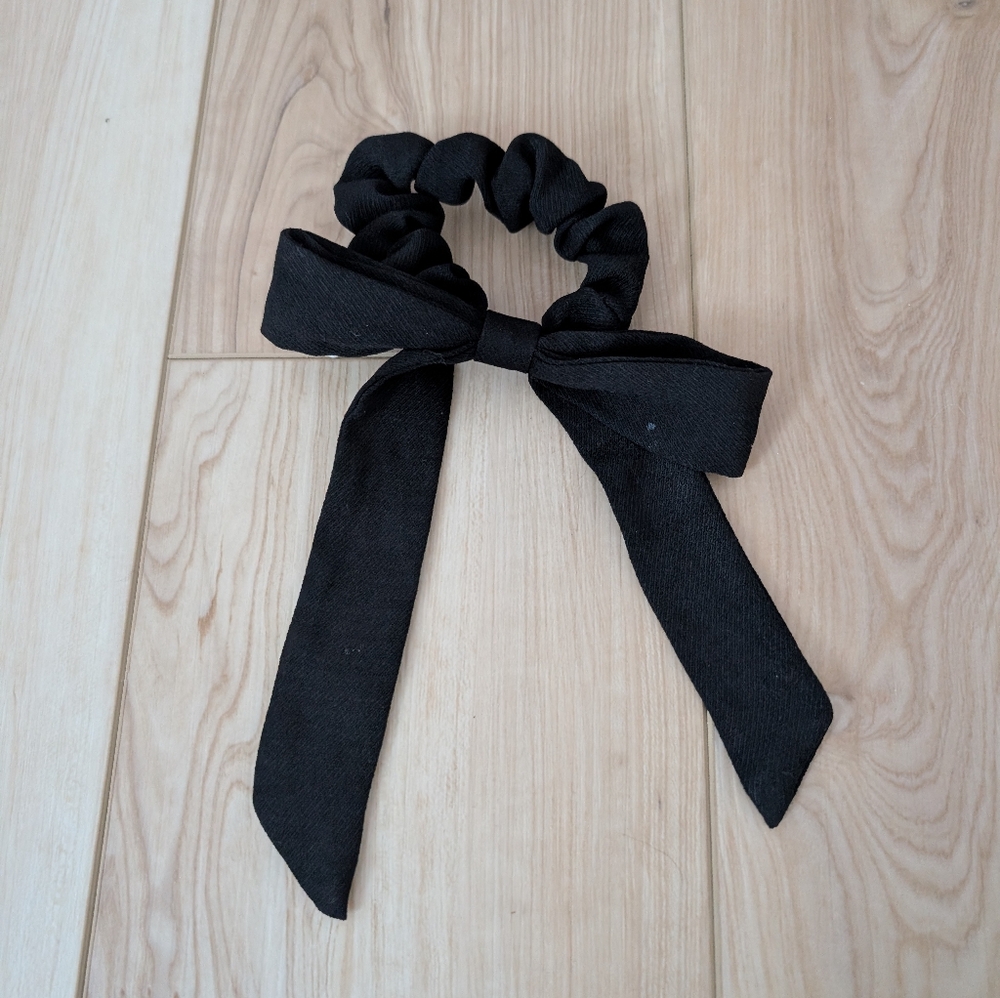 Black Bow Scrunchie Hair Tie for Women From Free People